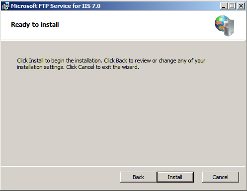 IIS 7.0 - FTP Publishing Service - Part 1: Installation Picture 4