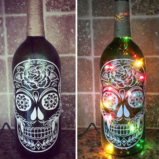 Impressive Halloween decoration with old bottles Picture 11
