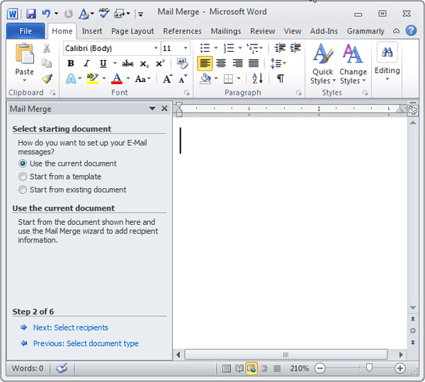 Improved email performance with the Microsoft Word Mail Merge feature Picture 18