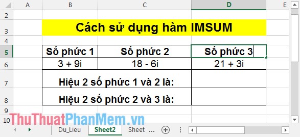 IMSUM and IMSUB functions - Sum and complex differences in Excel Picture 6