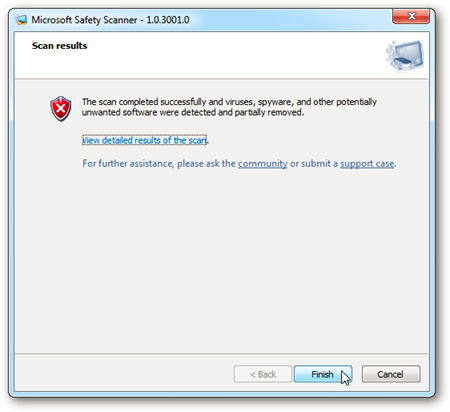 Increase system security with Microsoft Safety Scanner Picture 7