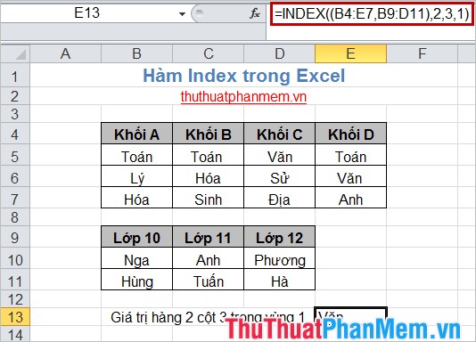 Index function in Excel Picture 5