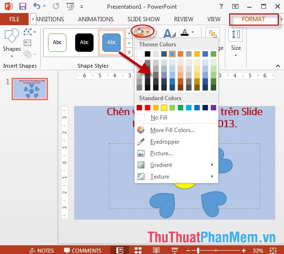 Insert and draw shapes on Slide in PowerPoint Picture 7