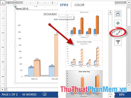 Insert and edit charts in Word Picture 10