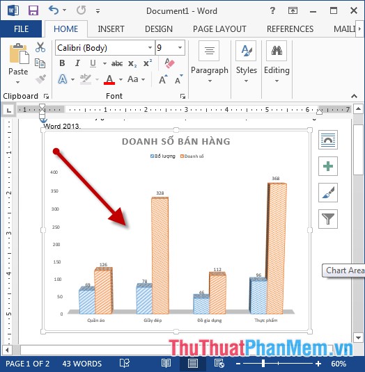 Insert and edit charts in Word Picture 11