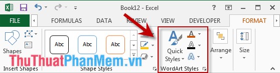 Insert and edit Word Art in Excel Picture 9