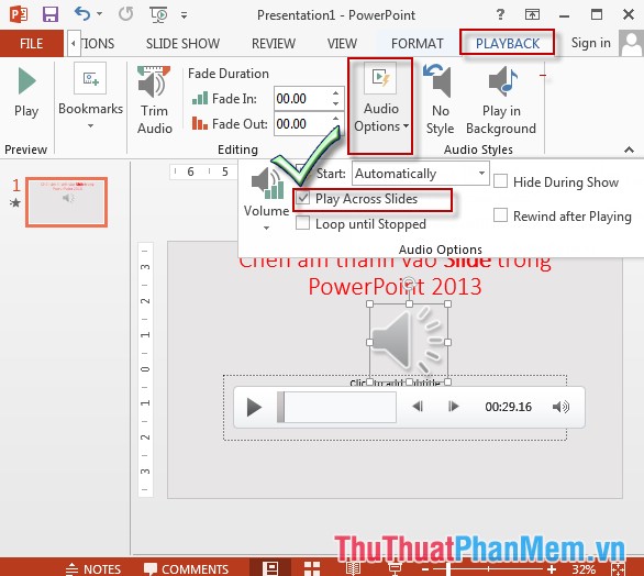 Insert Audio audio file into Slide in PowerPoint Picture 5