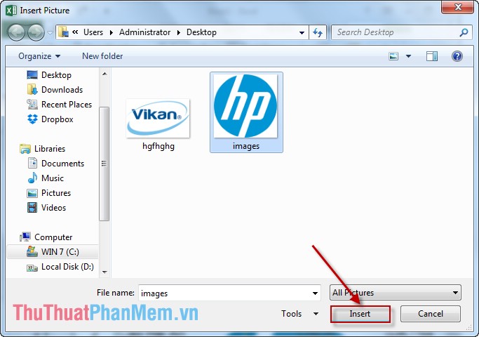 Insert images, logos, text in Excel 2010, 2013, 2016 Picture 7