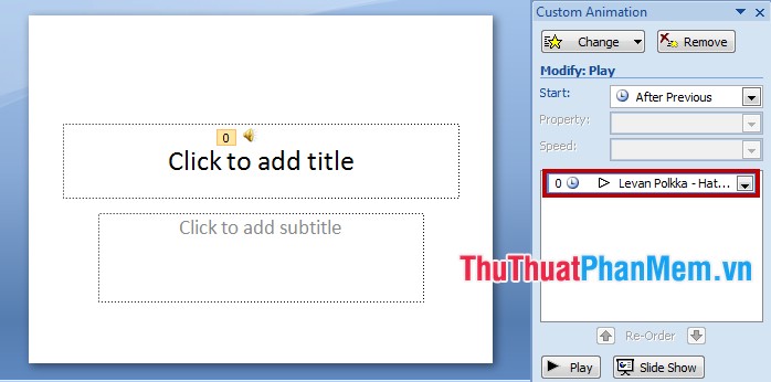 Insert music into PowerPoint Picture 12