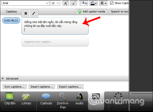 Insert sub for videos on Camtasia Picture 5