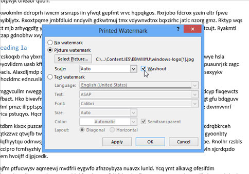 Inserting letters, logos sink into Microsoft Word 2013 Picture 10