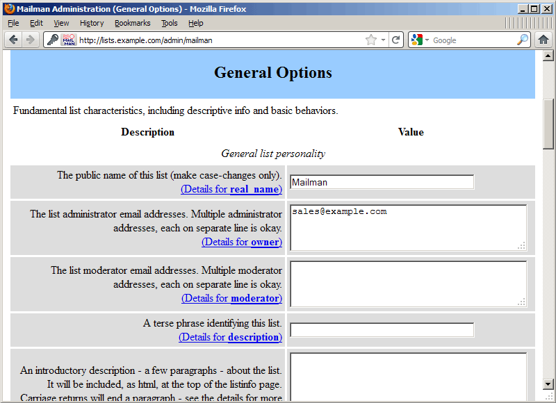 Install and configure Mailman (with Postfix) on Debian Squeeze Picture 4