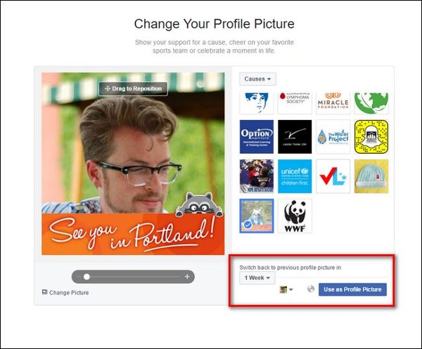 Install frames and temporary images on Facebook Picture 8
