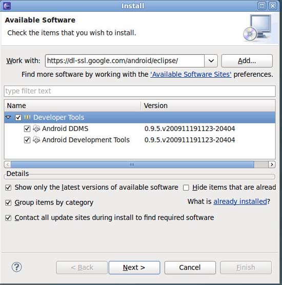 Install the Android SDK and create Screenshot in Ubuntu 9.10 Picture 5
