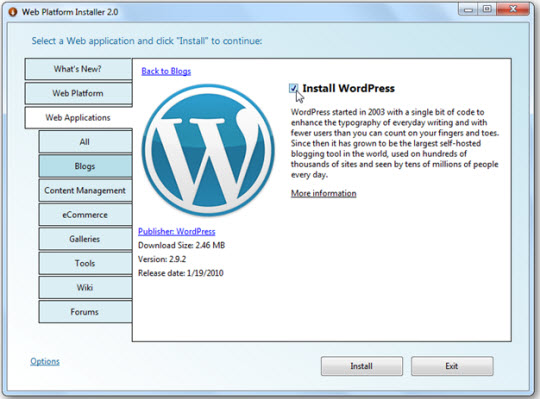 Install web applications with Windows Web Platform Picture 11