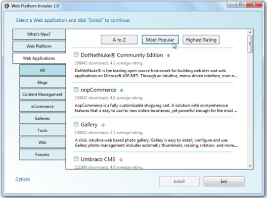 Install web applications with Windows Web Platform Picture 9