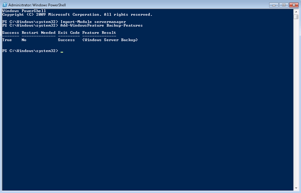 Install Windows Server Backup on Windows Server 2008 R2 Picture 7