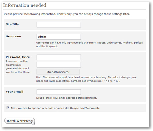 Install WordPress directly on the CPanel website Picture 10