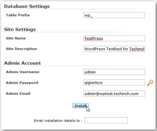 Install WordPress on the server with Softaculous support application Picture 6