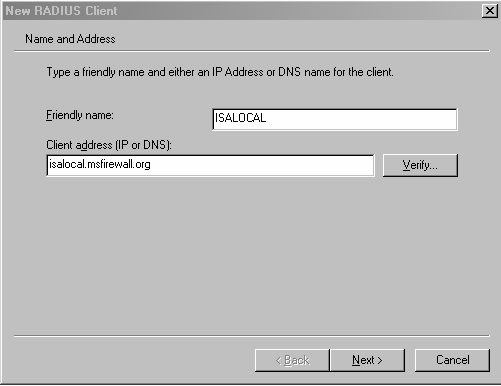 Installing and configuring the 2004 ISA Server Firewall - Chapter 3 Picture 4