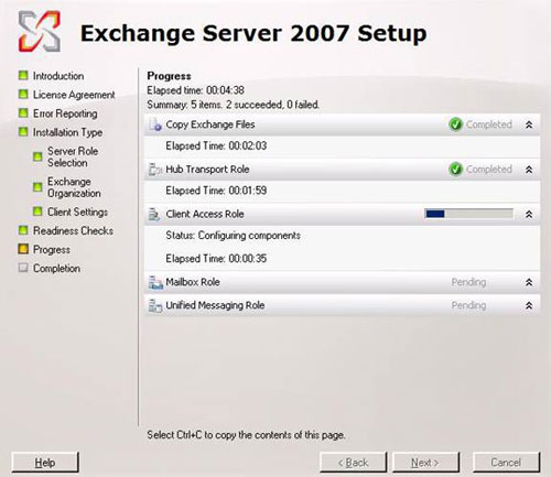 Installing Exchange 2007 (Part II) Picture 7