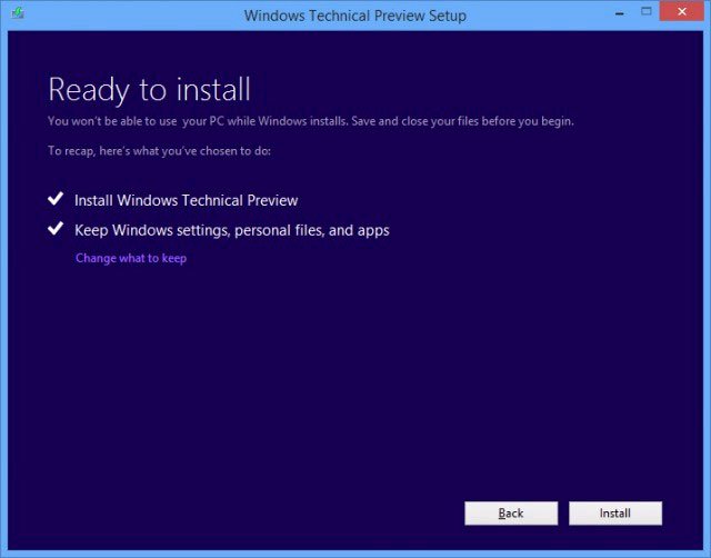 Installing Windows 10 Technical Preview on a virtual machine is available in Windows Picture 1