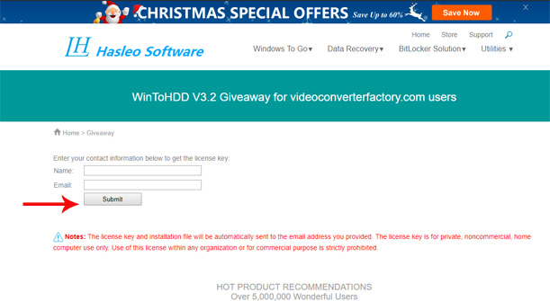 Installing Windows without USB with WinToHDD Professional V3.2 software, priced at 29.95 USD is free Picture 1