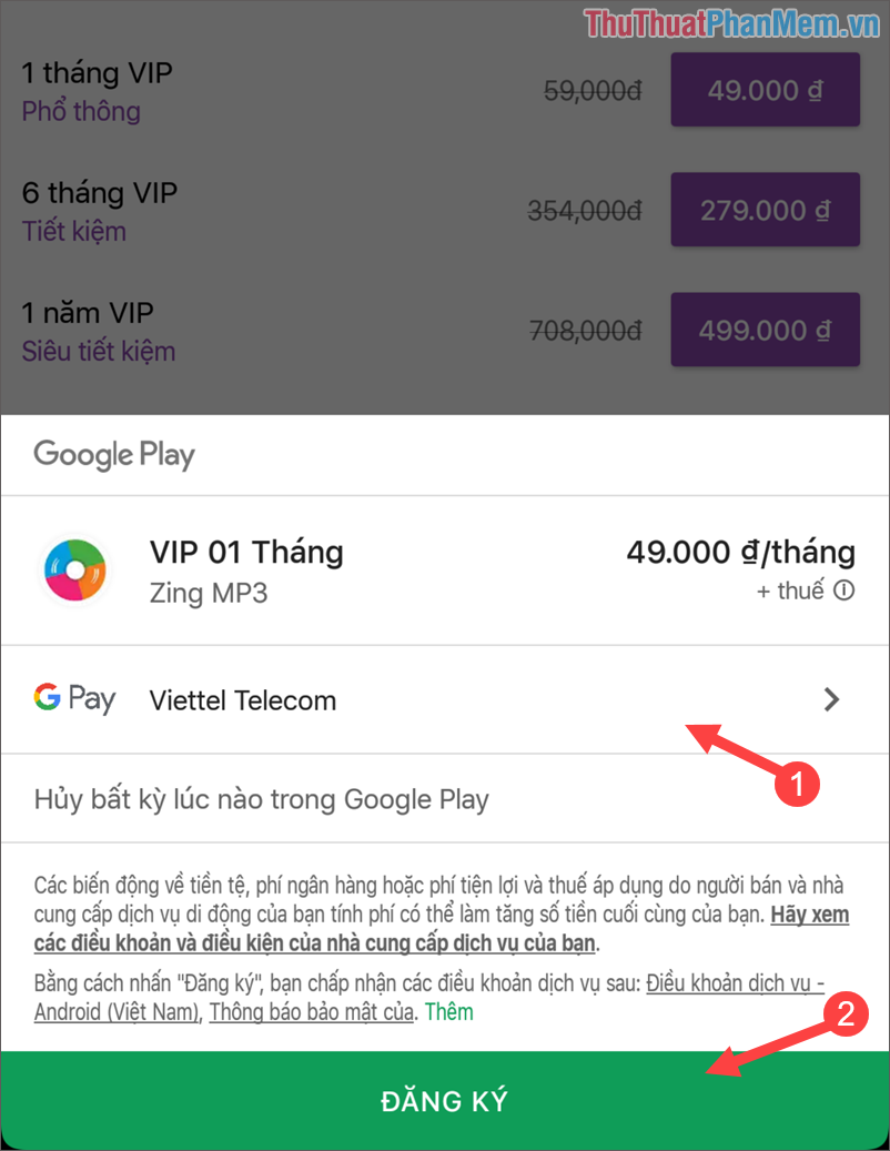 Instruction for registration of Zing Vip MP3 to watch movies and listen to 320kbps quality music, Lossless Picture 8
