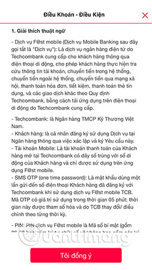 Instruction to register F @ st Mobile Techcombank fingerprint Picture 3