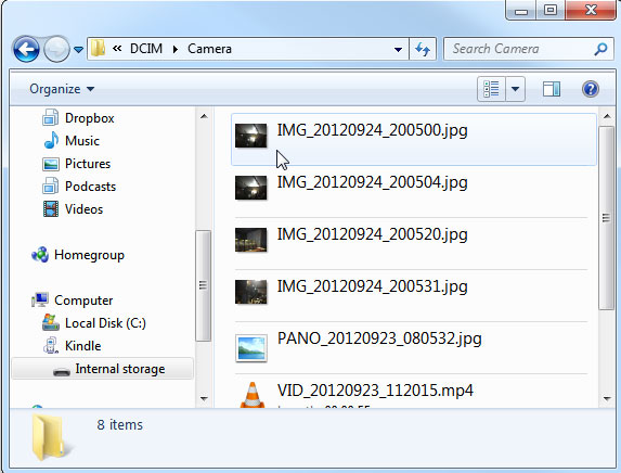 Instructions for accessing the hidden Camera app in the Kindle Fire HD Picture 8