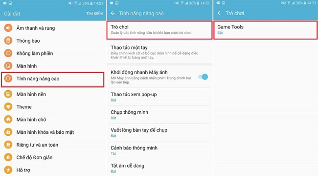 Instructions for activating and using Game Tools mode on Samsung Picture 5