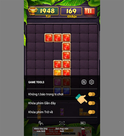 Instructions for activating and using Game Tools mode on Samsung Picture 7
