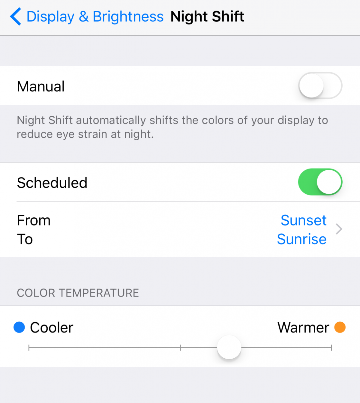 Instructions for activating Night Shift on iOS 9.3 Picture 5