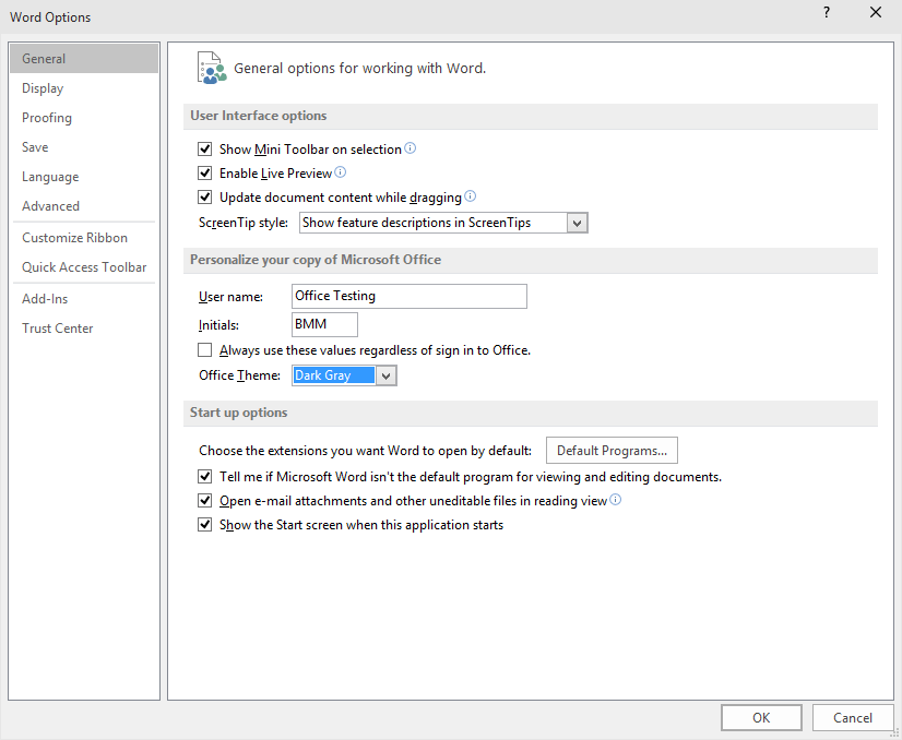 Instructions for activating the dark color Theme on Office 2016 Picture 3