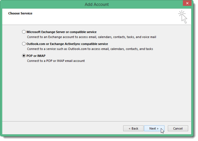 Instructions for adding Gmail accounts to Outlook 2013 and 2016 using IMAP Picture 12