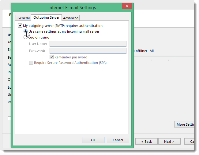 Instructions for adding Gmail accounts to Outlook 2013 and 2016 using IMAP Picture 14
