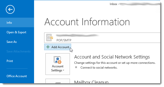 Instructions for adding Gmail accounts to Outlook 2013 and 2016 using IMAP Picture 8