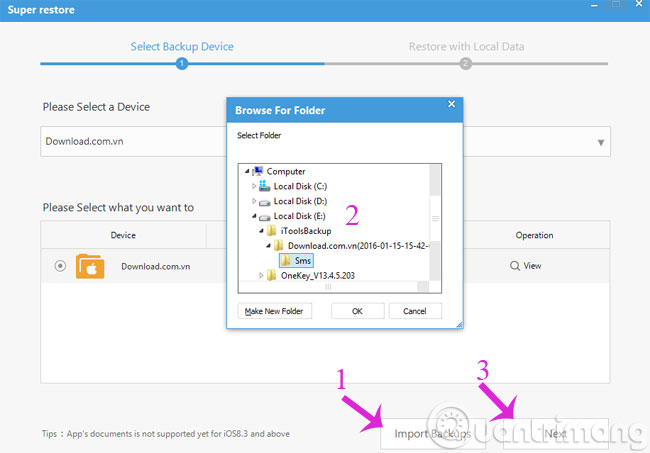 Instructions for backing up and restoring iPhone data with iTools Picture 5