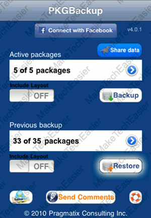 Instructions for backing up Cydia iPhone application with PkgBackup Picture 17