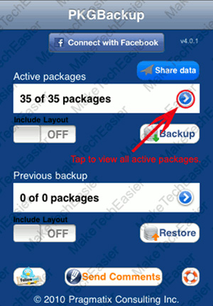 Instructions for backing up Cydia iPhone application with PkgBackup Picture 9