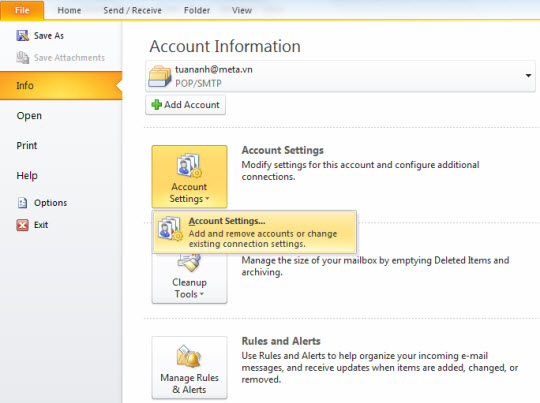 Instructions for basic steps to backup Outlook data Picture 3