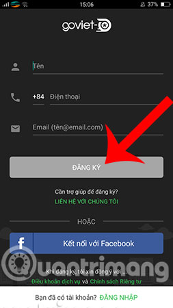 Instructions for booking a car with the Go viet app Picture 1