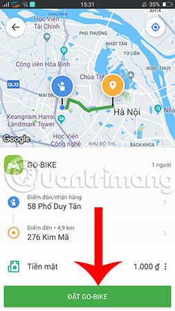 Instructions for booking a car with the Go viet app Picture 9