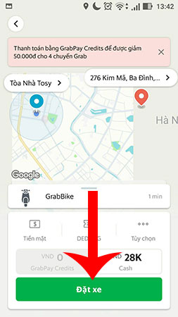 Instructions for booking Grab car on Google Maps Picture 7