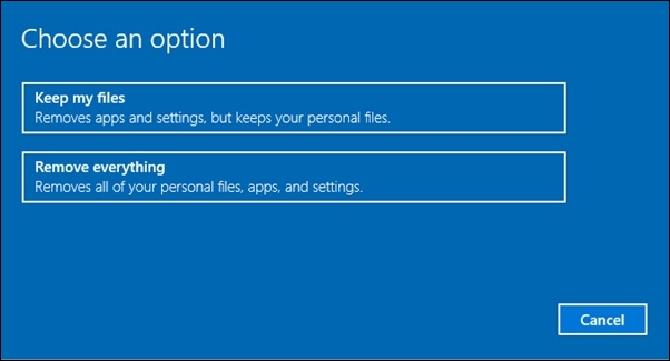 Instructions for bringing Windows 10 back to the default 'root' installation state Picture 4