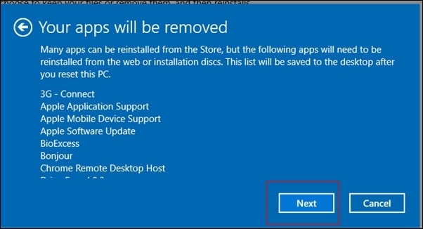 Instructions for bringing Windows 10 back to the default 'root' installation state Picture 5