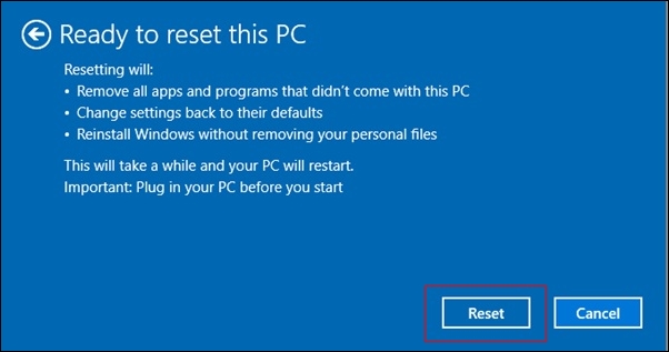 Instructions for bringing Windows 10 back to the default 'root ...