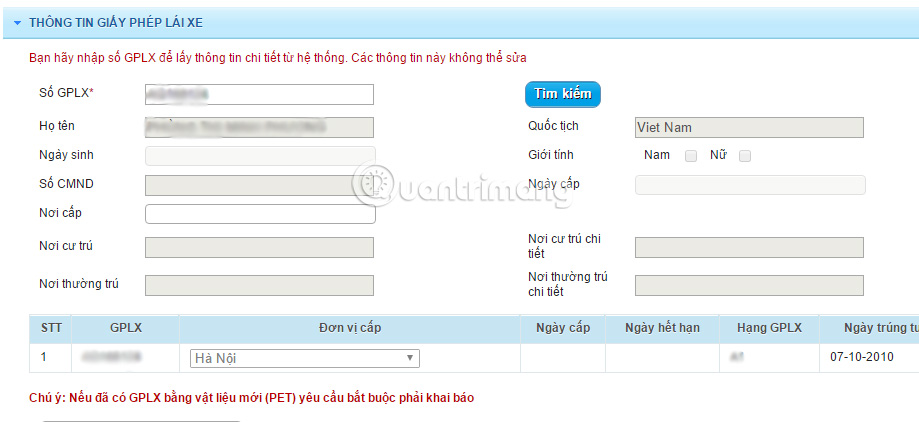 Instructions for changing driving licenses to plastic cards online Picture 3
