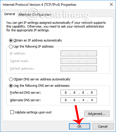 Instructions for changing Google DNS 8.8.8.8 8.8.4.4 Picture 5