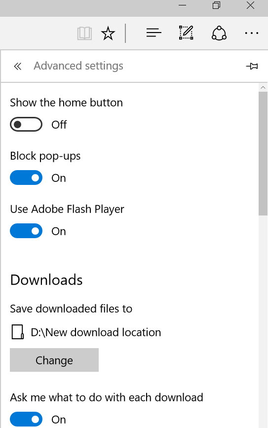 Instructions for changing Microsoft Edge Download folder Picture 14